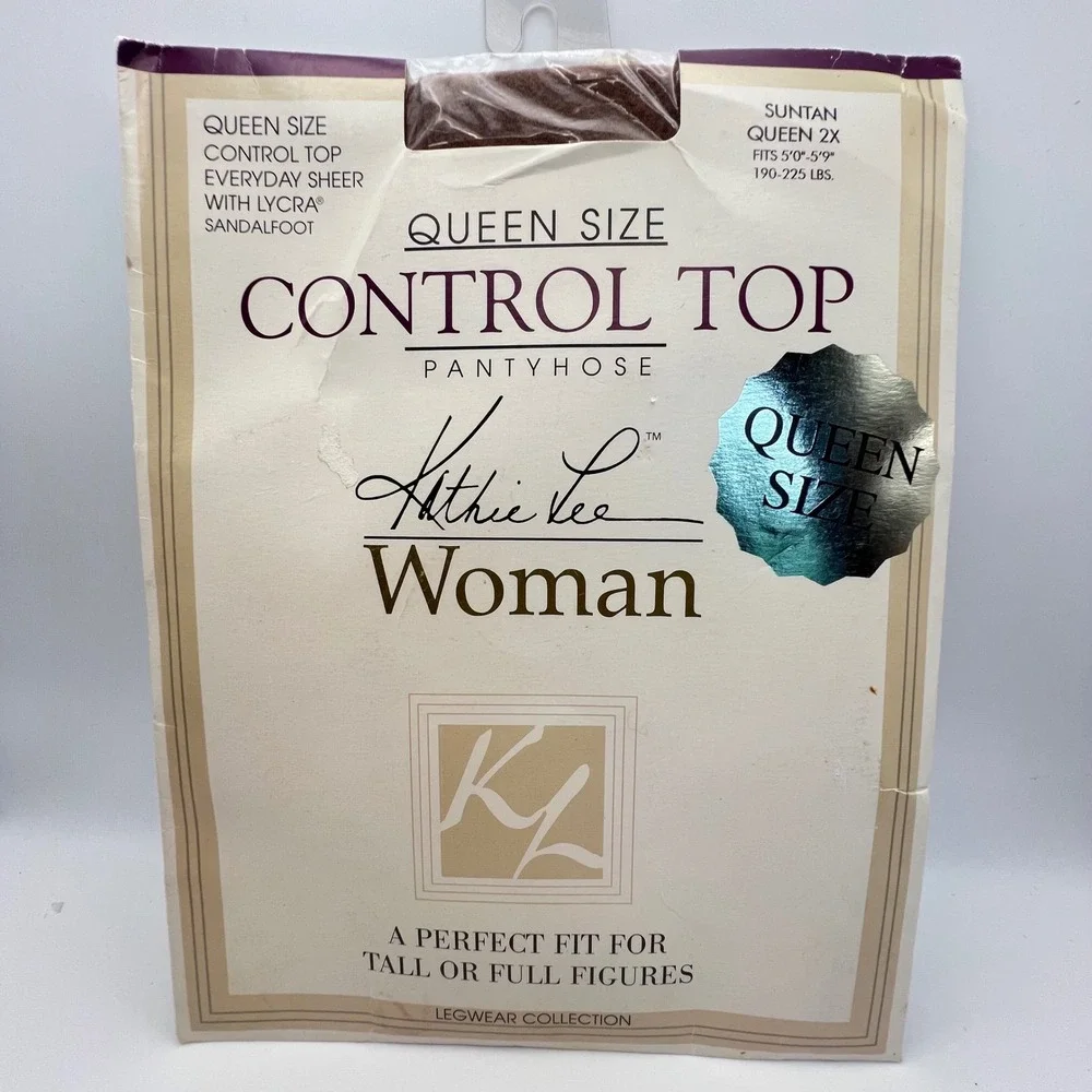Kathie Lee Woman Queen Size Control Top Nylons Everyday Sheer Size 2X Suntan nos